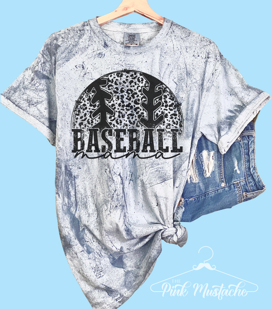 Baseball Mama Comfort Colors Color Blast Distressed Tee- Sizes and Inventory Limited