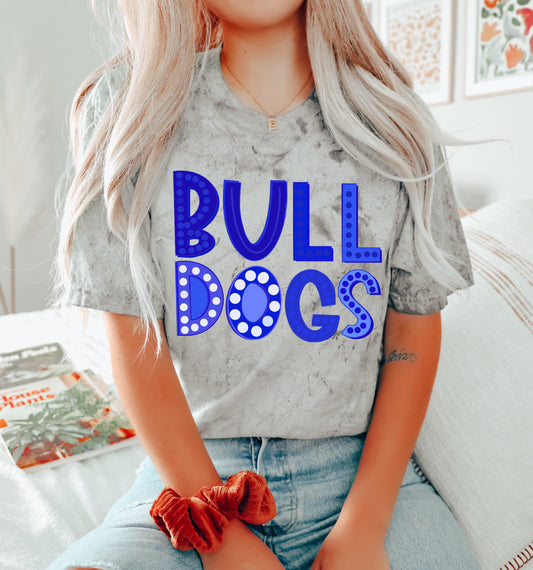 Comfort Colors Color Blast Bulldogs Tee/ Retro Bulldog Shirt