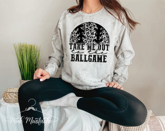 Comfort Colors Storm Color Blast Take Me Out To The Ballgame Baseball Sweatshirt - Sizes and Inventory Limited