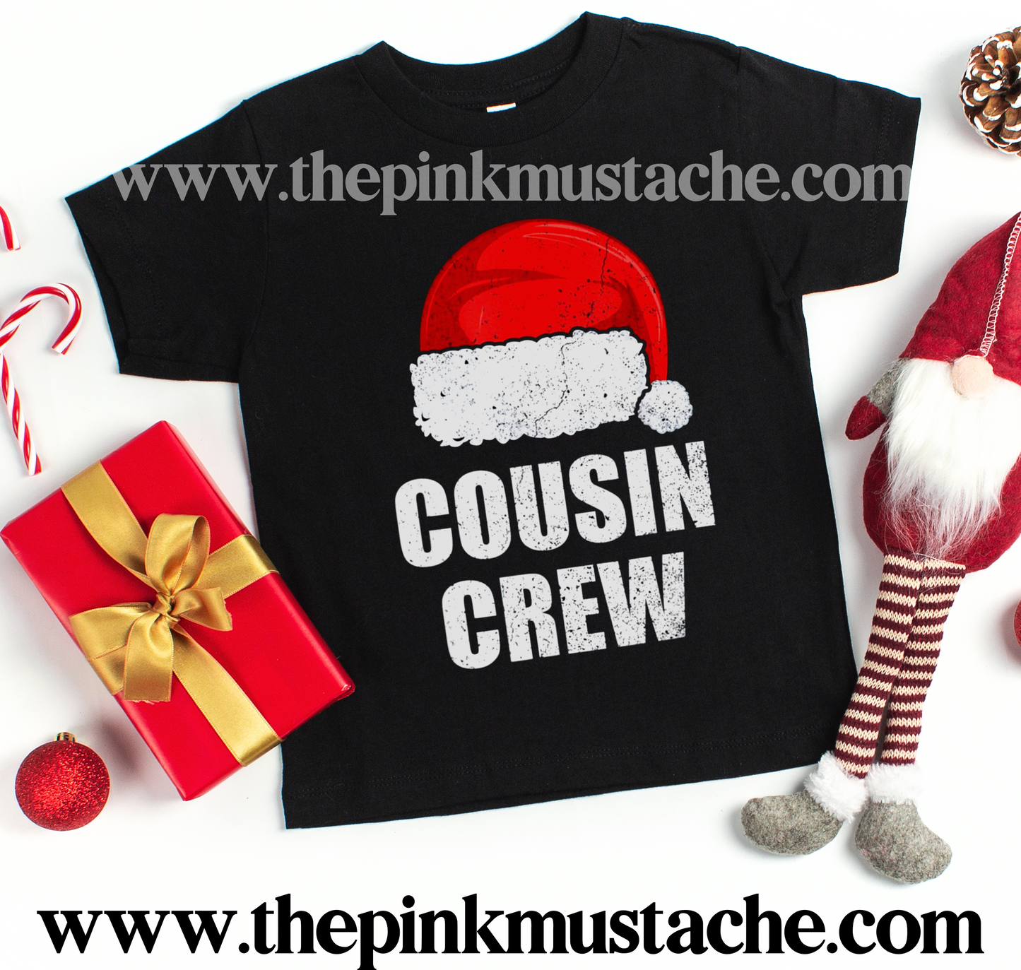 Cousin Crew Youth Shirt / Youth Tees / Santa Hat Cousin Shirts - NB - Toddler - Youth- Adult Sizing