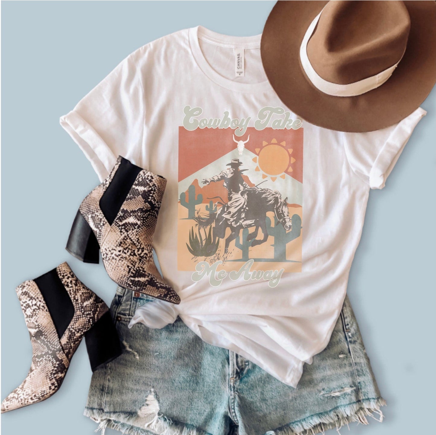 Cowboy Take Me Away Western Tee /Youth and Adult Sizes Available/ Country Western Unisex Softstyle T-Shirt