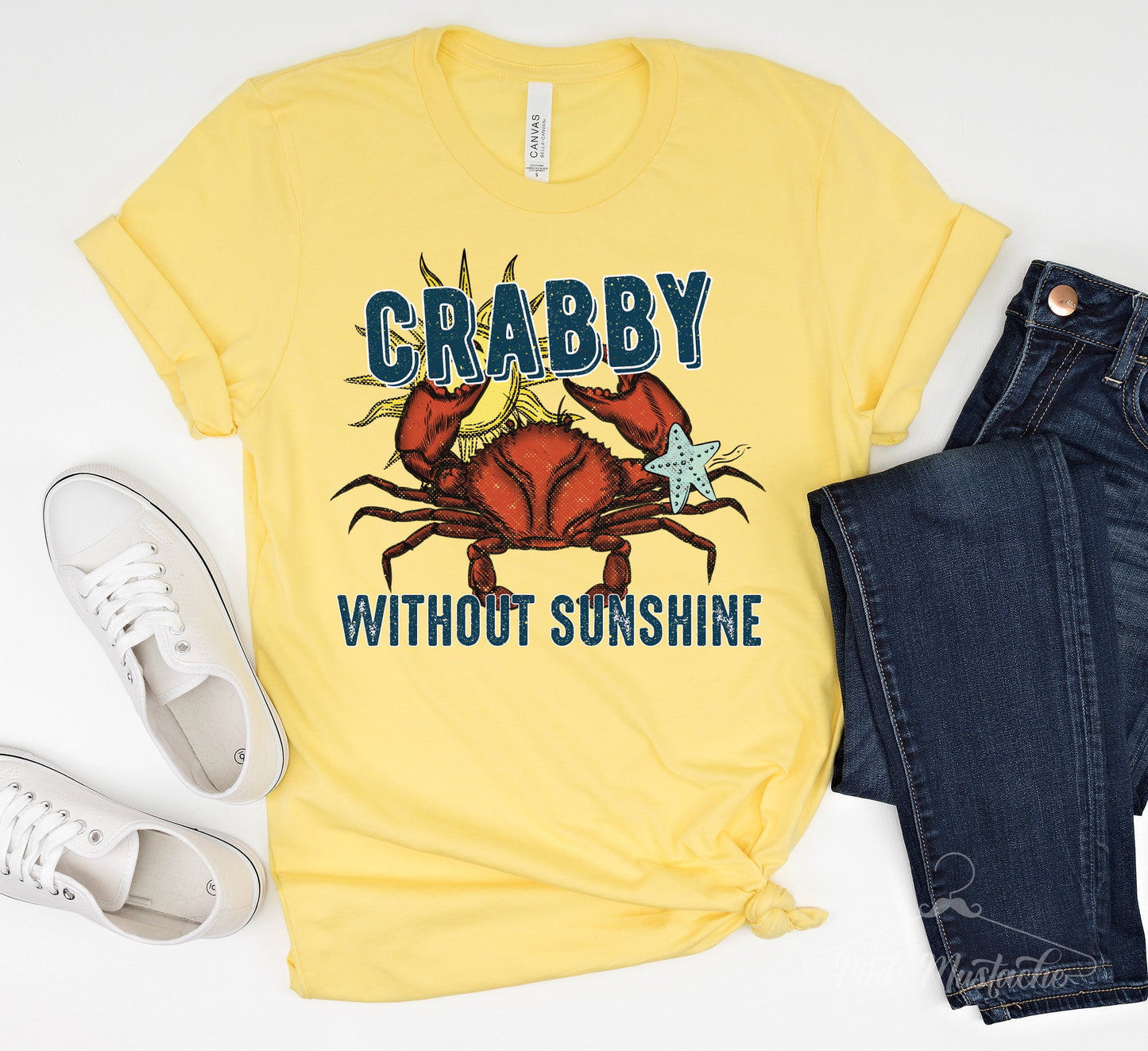 Crabby Without Sunshine Soft Style Tee/ Summer Tees / Retro Style Shirt