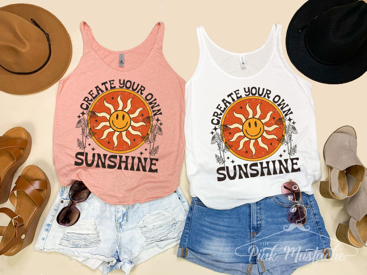 Create Your Own Sunshine Tank - Adult Sizes/Retro Style Softstyle Tank