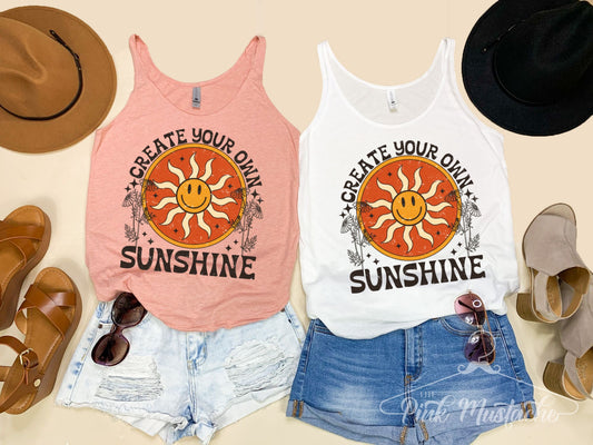 Create Your Own Sunshine Tank - Adult Sizes/Retro Style Softstyle Tank