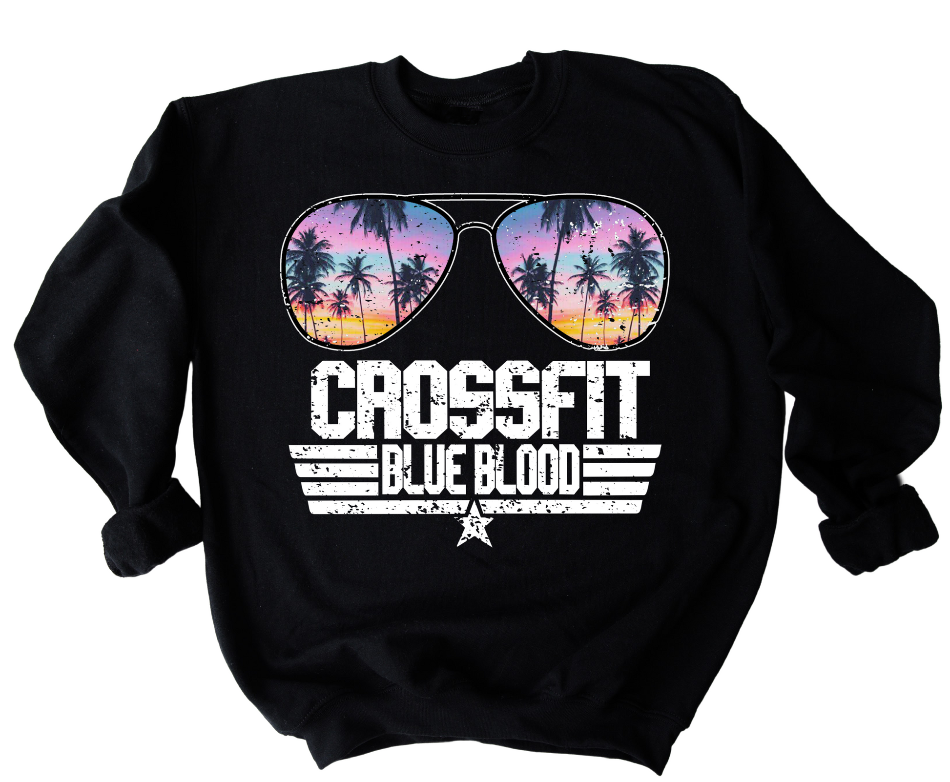 Crossfit Blue Blood Sweatshirt with Aviators