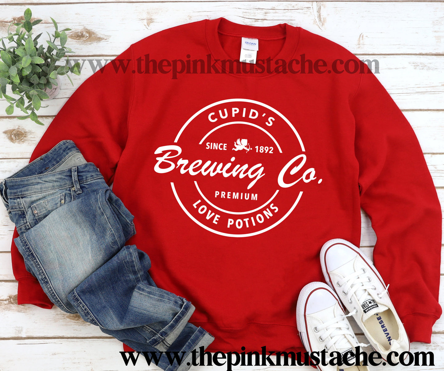 Cupid's Brewing Co Valentines Day Retro Unisex Sweatshirt/ Youth and Adult Sizes/ Valentine's Sweatshirt/ Valentines Day Sweater
