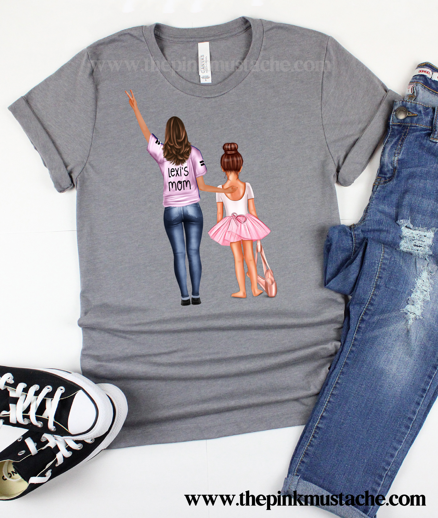Custom Dance Mom and Family Watercolor Bella T-Shirts/ Unisex sized Bella Canvas Shirts/ Ballerina Shirts/ Dance Mom