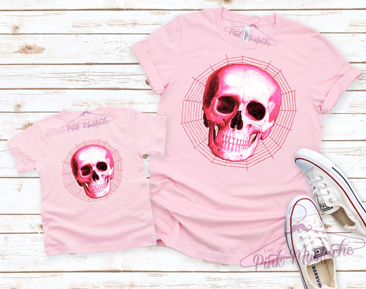 Toddler, Youth, and Adult Pink Skull Tee/ Softstyle Mommy and Me Tee