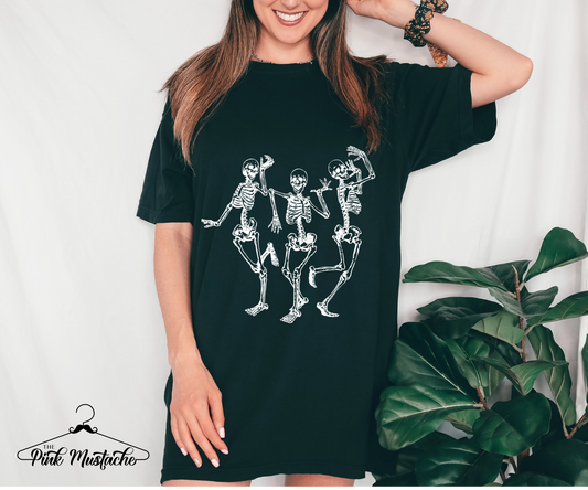 Comfort Colors Dancing Skeletons Halloween Shirt/  Youth and Adult Sizes Available