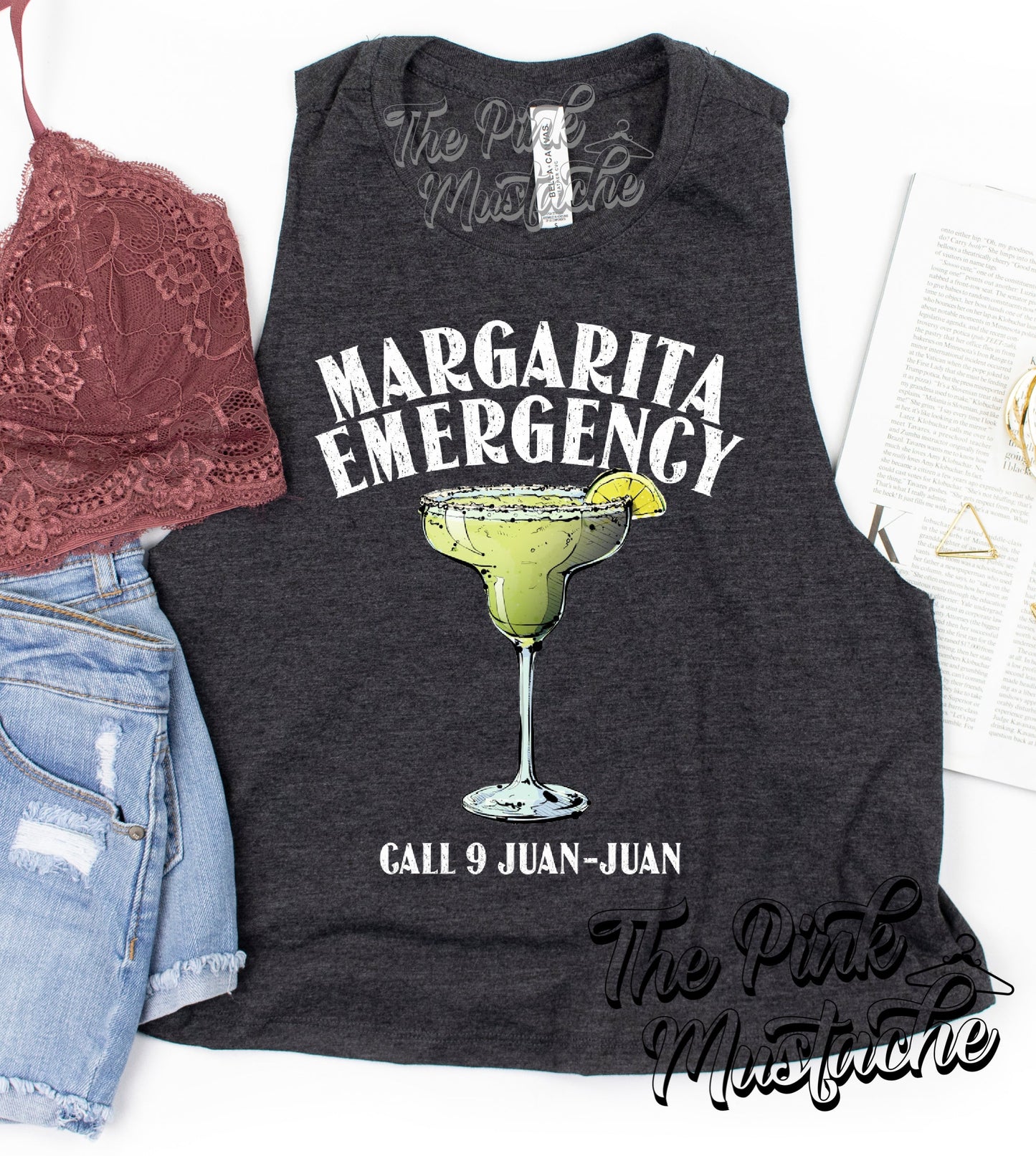 Cropped Tank/ Margarita Emergency - Call 9 Juan-Juan Tank Top / Funny Tank Top/ Shots / Tequila/ Alcohol