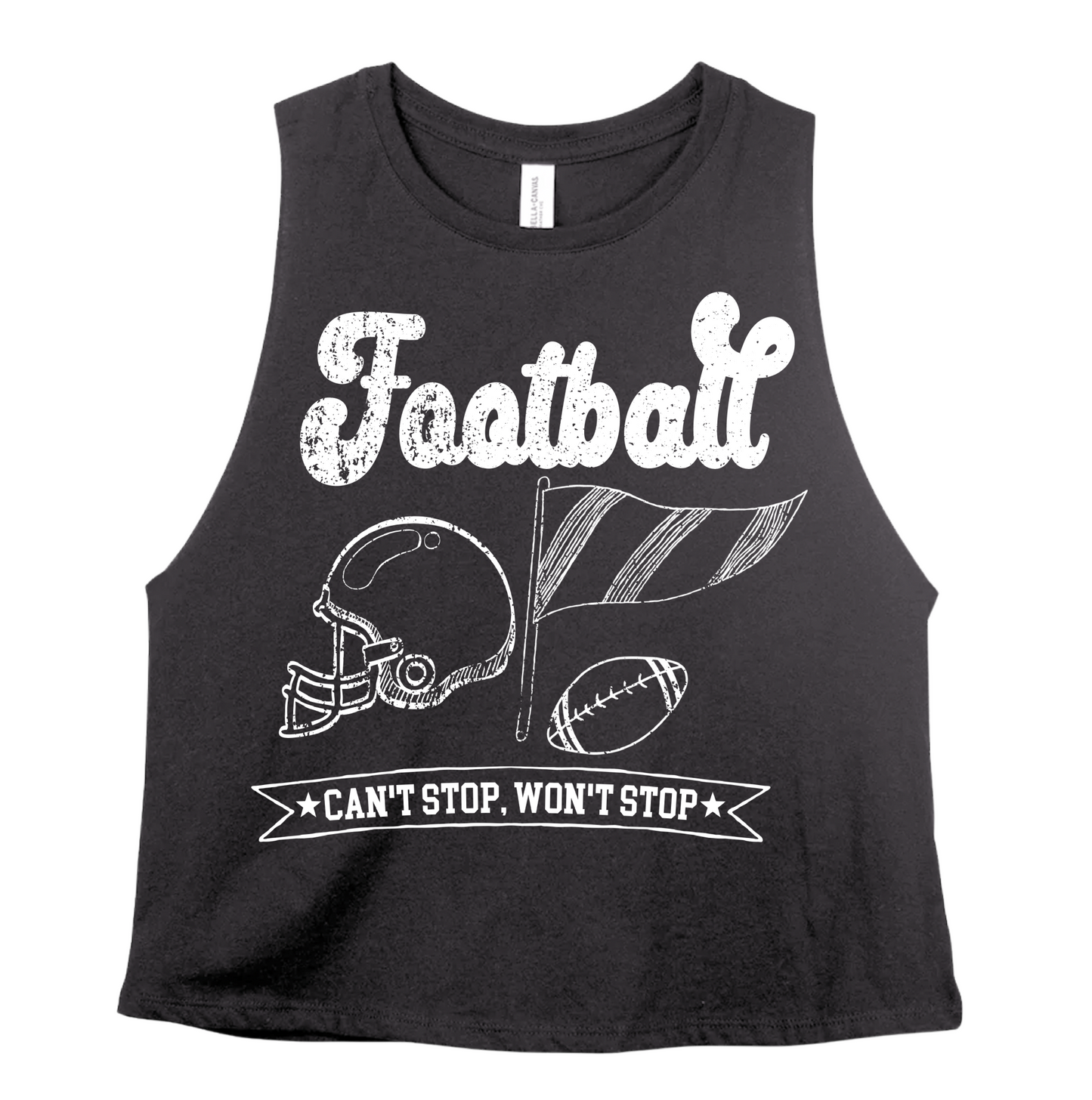 Cropped Tank Football Can t Stop Won t Stop Tank Top Football