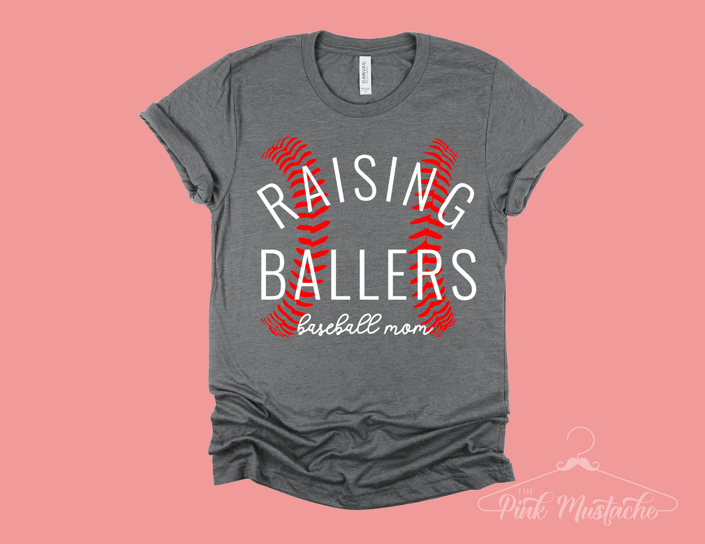Raising Ballers Baseball Mama Tee/ Soft Style Baseball Mom Shirt