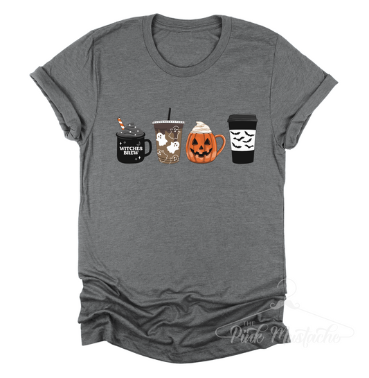 Soft Style Halloween Coffee Tee/ Halloween Fall Shirt/ Youth and Adult Shirts