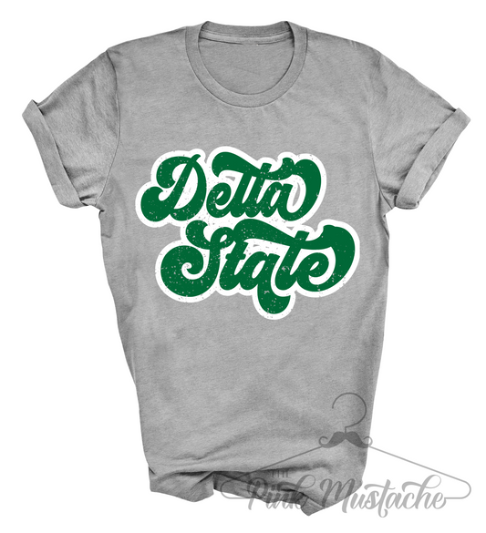Delta State Script Soft Style Tee