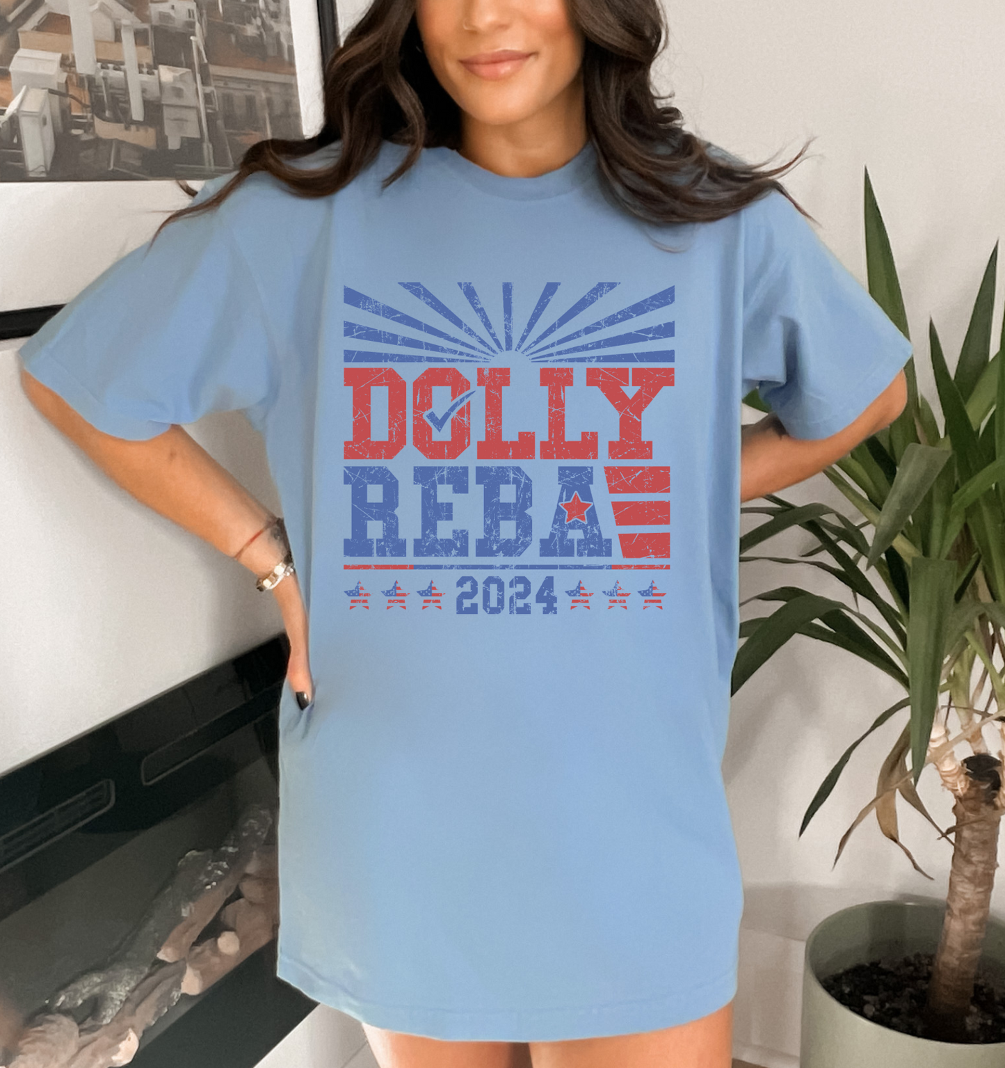 Short Sleeve Comfort Color Dolly Reba For President 2024 Shirt/ Funny Country Music Shirt