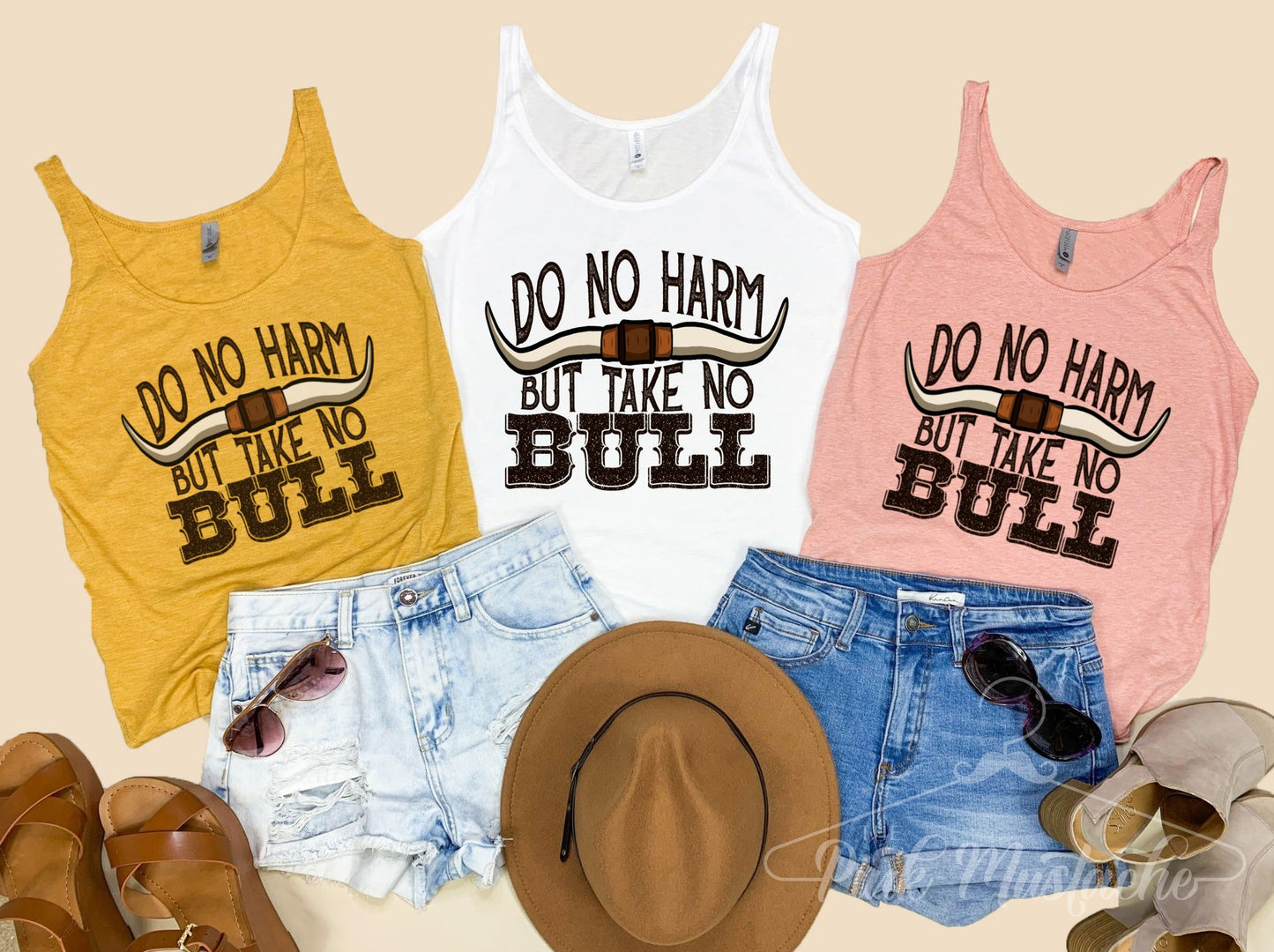 Do No Harm Take No Bull Western Tank/ Summer Style / Hippie Style Tank