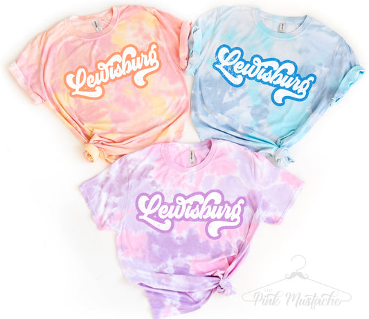 Custom Lewisburg or Any Other School Tie Dye Tee/ Dreamer Tie Dye Retro Shirt