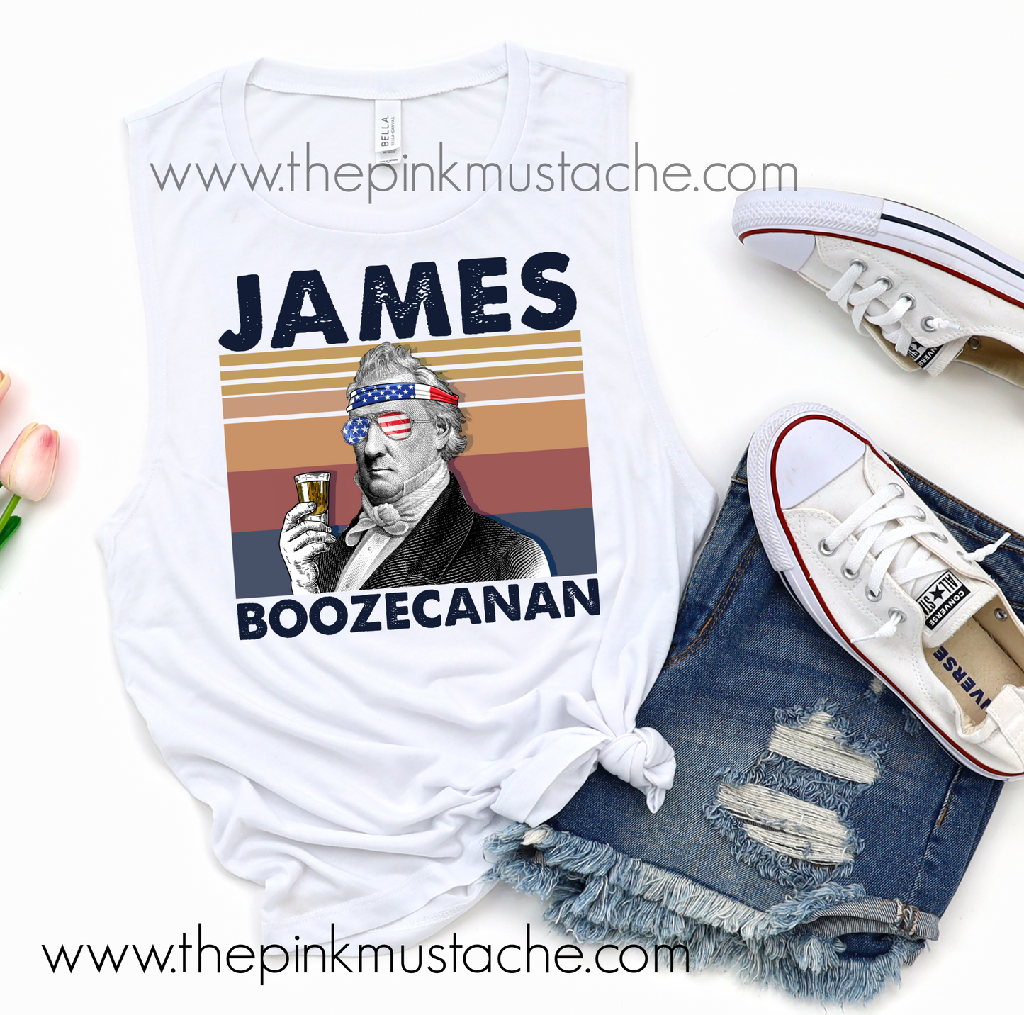 Drinking Presidents Collection James Boozecanan Muscle Tank / Muscle Tank Top / Mens or Womens Cut Tank Available/ James Buchanan