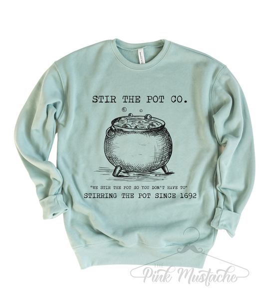 Funny Stir The Pot Dusty Blue Bella Canvas Soft Style Sweatshirt/ Halloween/ Fall