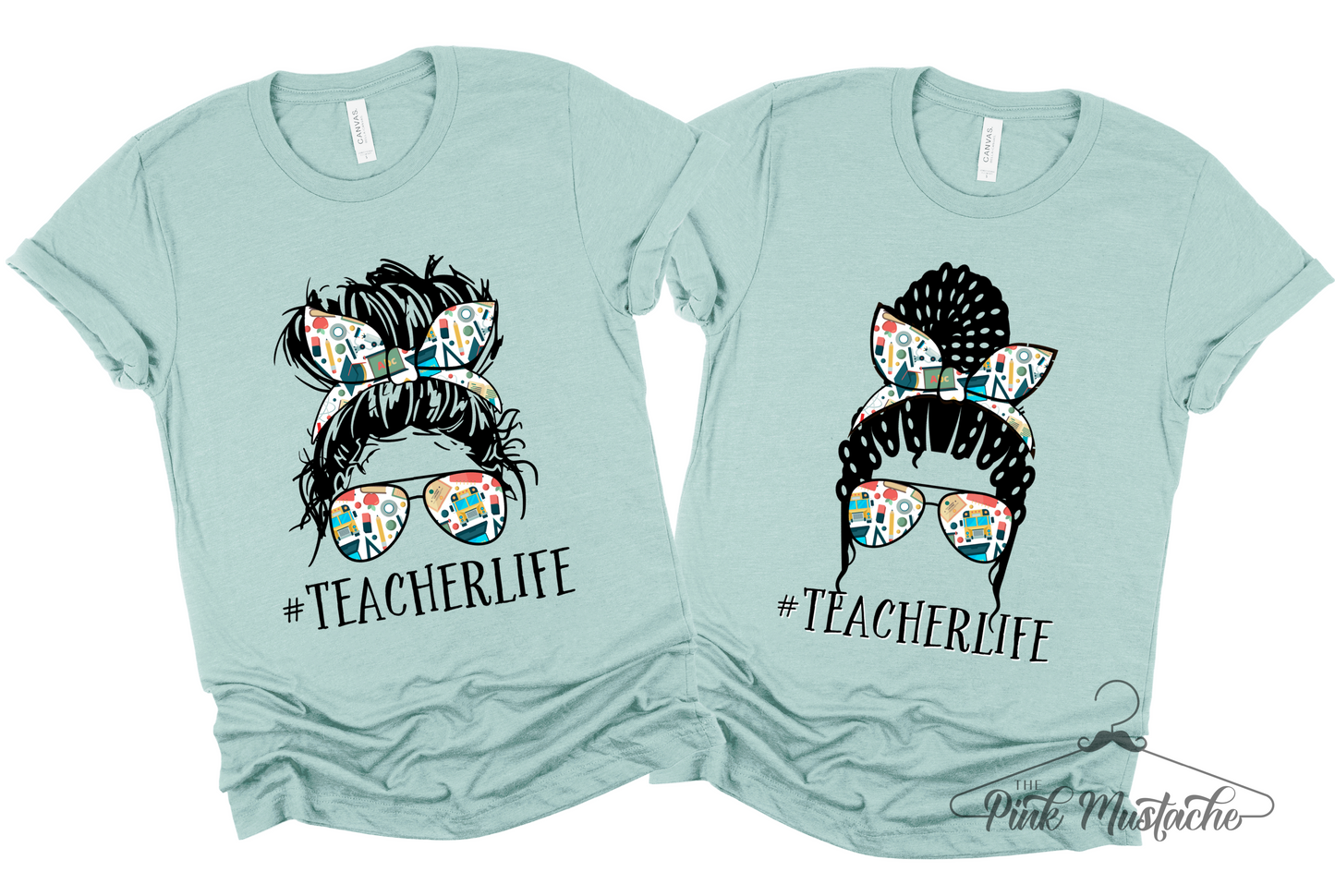 Teacher Life Messy Bun T-Shirt / Funny Teacher Shirt / Funny Mom Shirt/ Multiple Hair Options