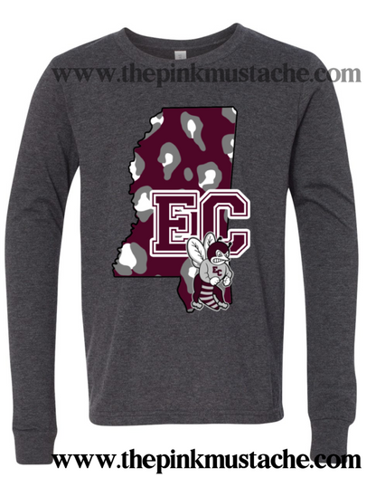 East Central Hornets Comfort Colors Long Sleeve Or Short Sleeve Shirt / Mississippi School Shirt