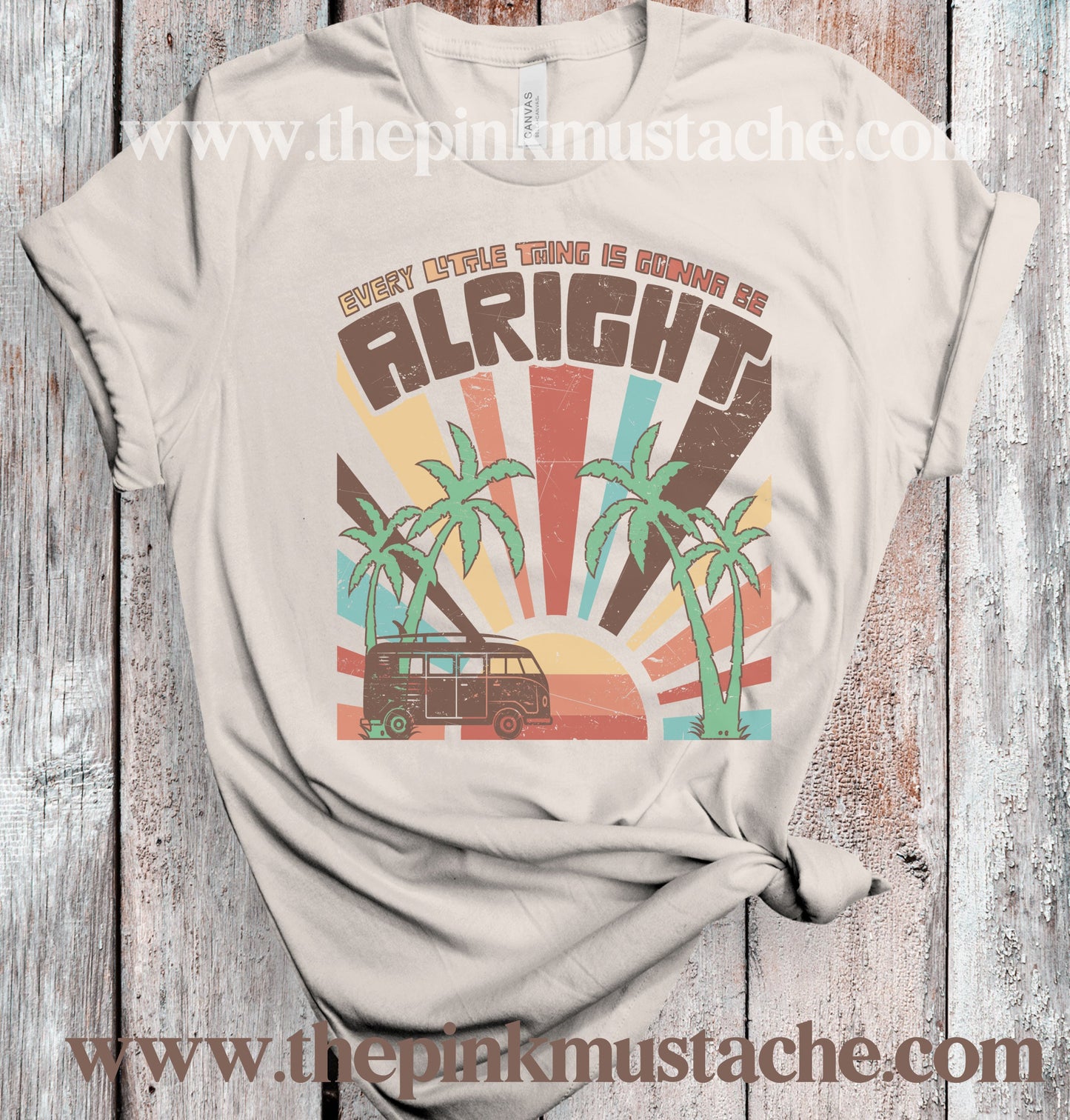 Every Little Thing Is Going To Be All Right Hippie Retro Tee / Bella Canvas Softstyle Shirt