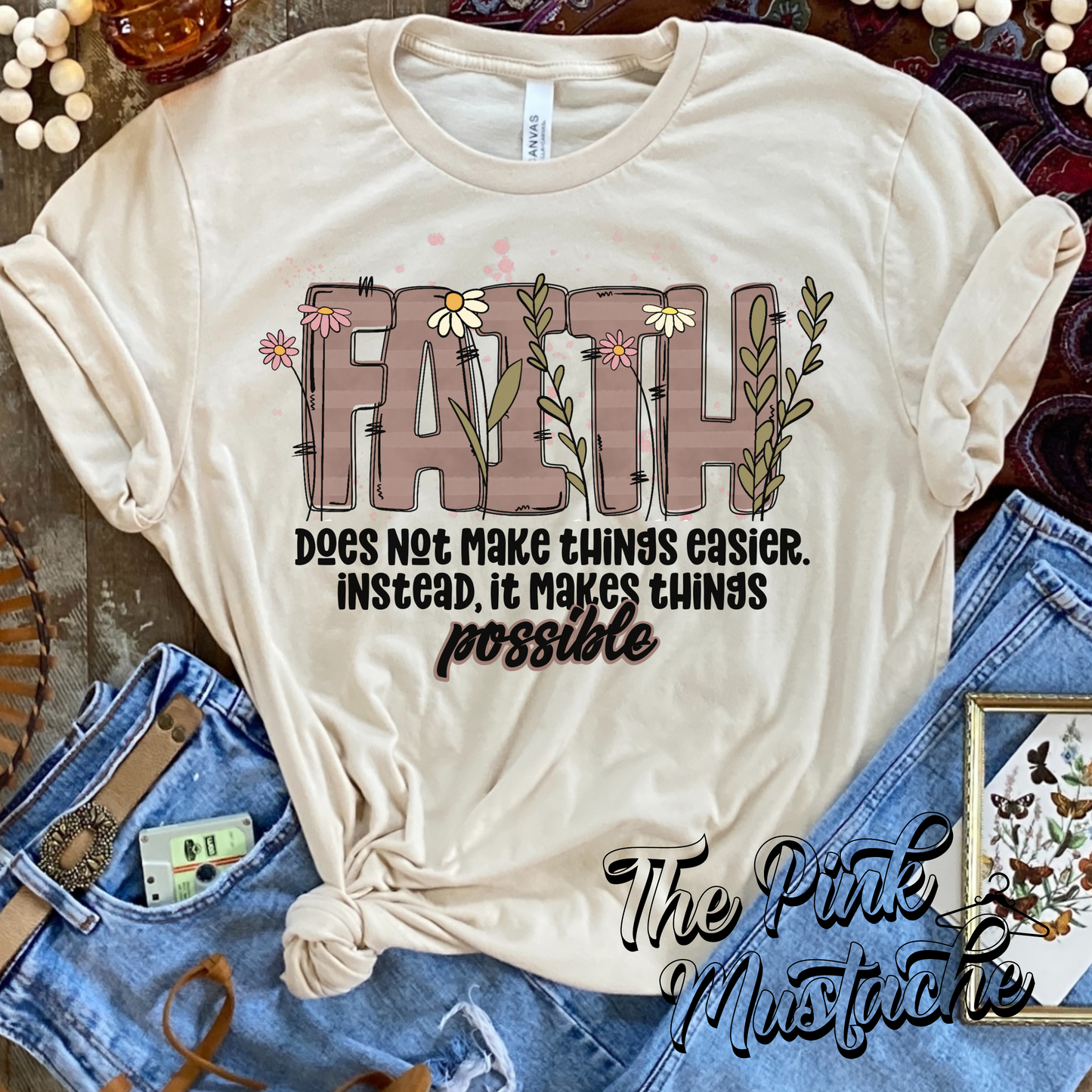 Faith Does Not Make Things Easier, It Makes Them Possible Softstyle Tee/ Faith Religious Tee/ Christian Shirt