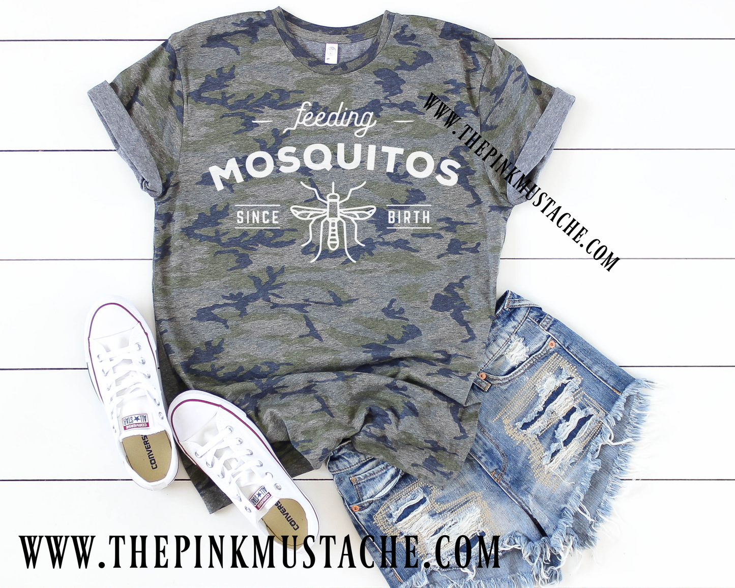 Feeding Mosquitos Since Birth Camouflage T-Shirt