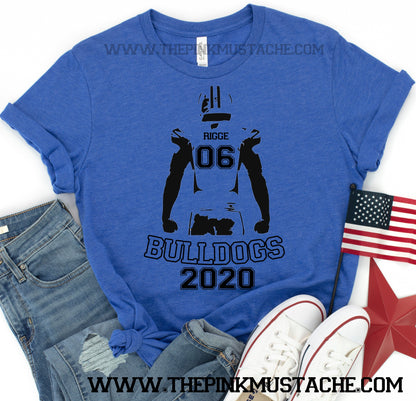 Custom Silhouette  Football Shirt - Football Mom Shirt with Number - Personalized