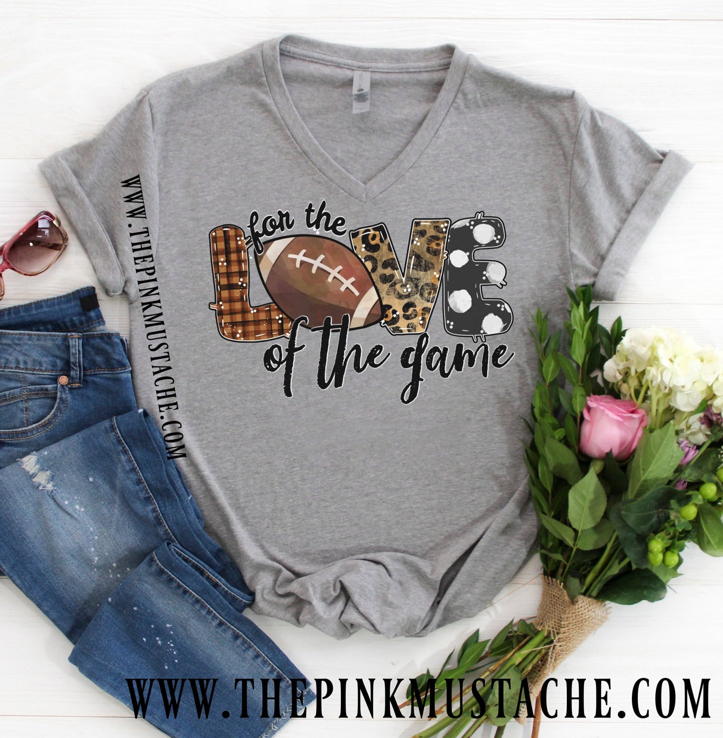 For The Love of the Game Football V-Neck T-Shirt