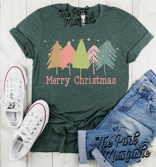 Youth and Adult Forest Merry Little Christmas Shirt/ Short Sleeve Softstyle Tees / Youth and Adult sizing