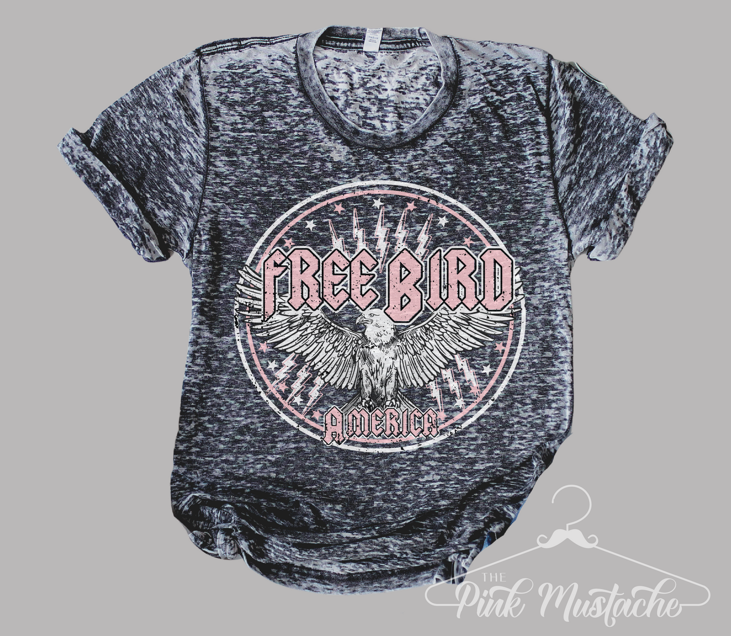 Acid Washed Free Bird Soft style Hippie Rocker Tee/ Super Cute Dyed Rocker Tees - Unisex Sized/ Vintage Rock N Roll Styled Hippie Shirt/ Rock Band