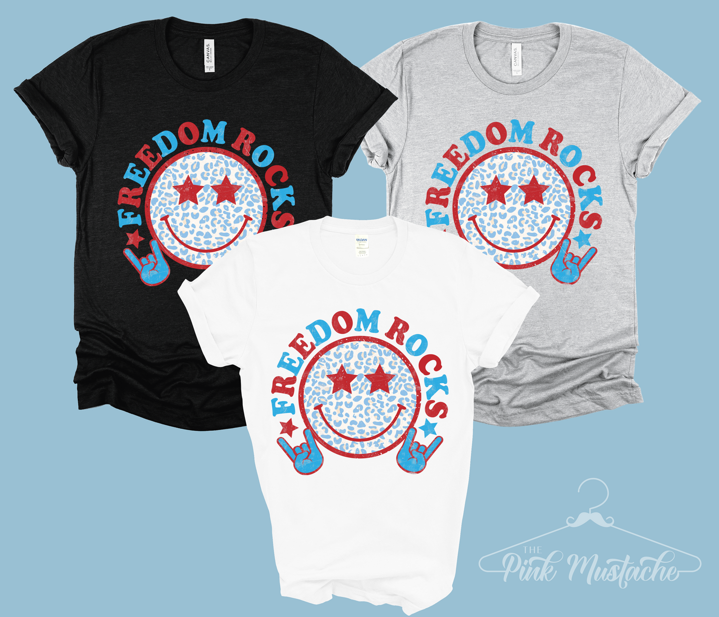 Freedom Rocks SoftStyle Tee/ July 4th Toddler, Youth, and Adult Shirt / Memorial Day July 4th Tee/ Retro Style Shirt