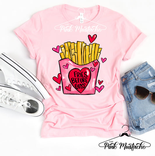 Fries Before Guys Tee/ Super Cute Valentine's Tee - Youth and Adult Sizing Available