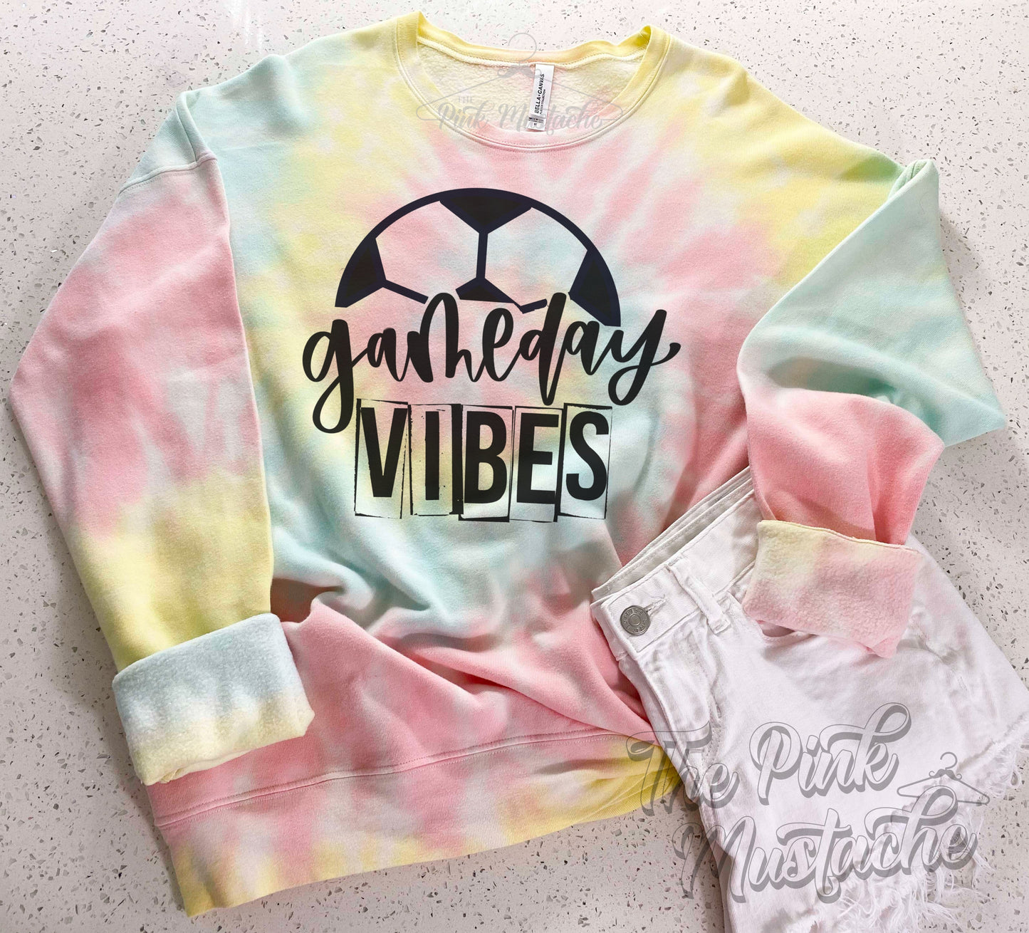 Rainbow Softstyle Sweatshirt - Quality Sweatshirt - Game Day Vibes / Soccer/ Gameday Soccer Vibes