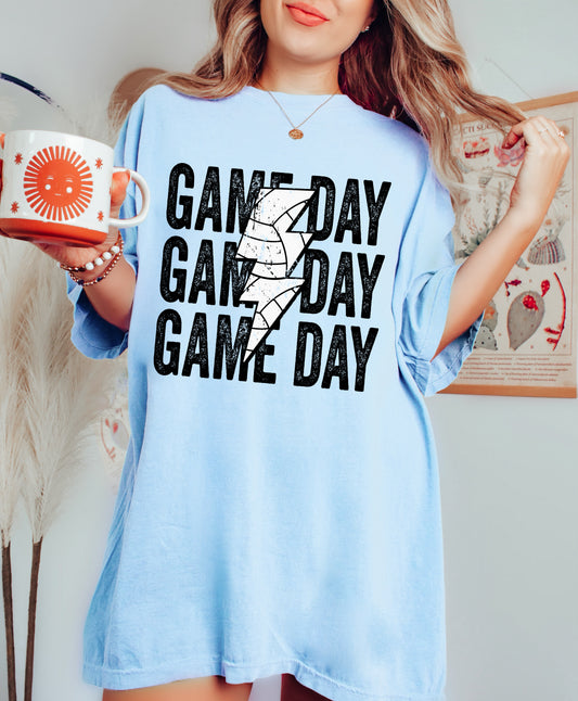 Comfort Colors Volleyball Game Day Lightning Bolt Shirt - Adult Sized/ Volleyball Tee/ Comfort Colors