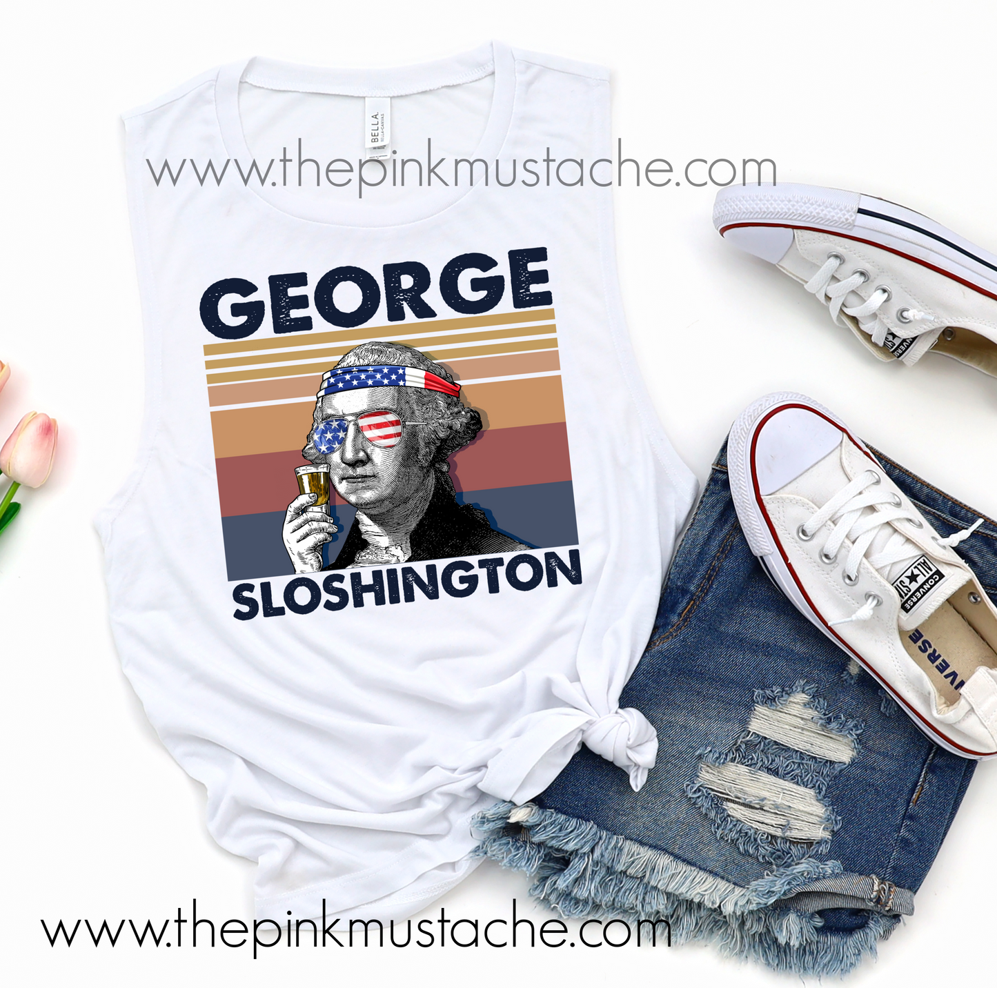 Drinking Presidents Collection George Sloshington Muscle Tank / Muscle Tank Top / Mens or Womens Cut Tank Available/ George Washington