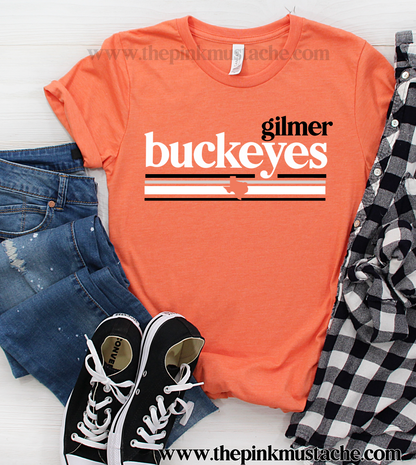 Gilmer Buckeyes Tee/ Custom School Shirt