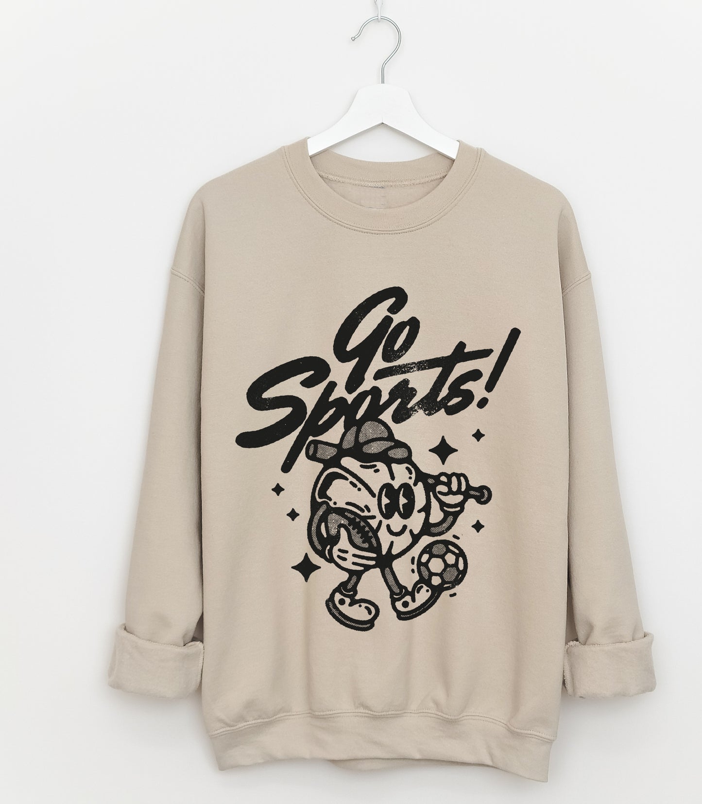Gildan or Bella Canvas Funny Go Sports Retro Sweatshirt -Adult Sized Sweatshirt