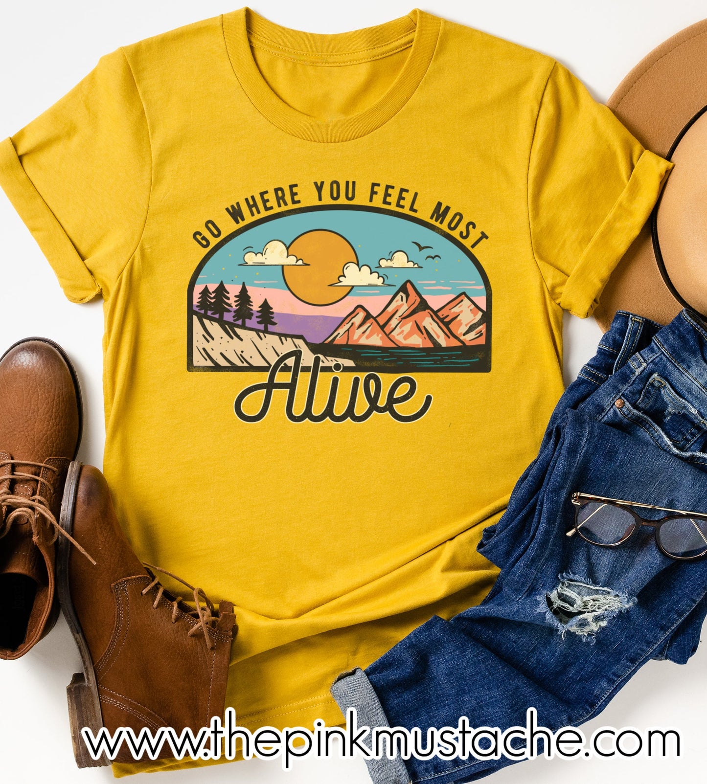 Go Where You Feel Most Alive Retro Soft Style Bella Tee / Traveling Vibes Tee