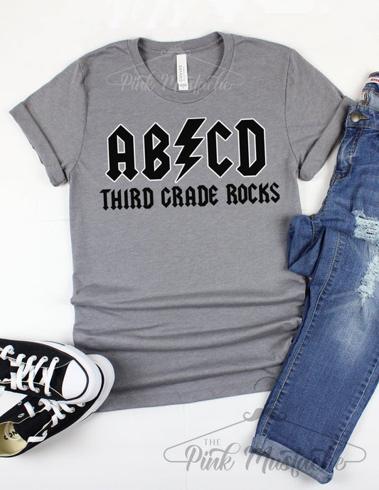 ABCD Any Grade Rocks Teacher and Student Rocker Tees / Teacher Shirts /All Grades Available