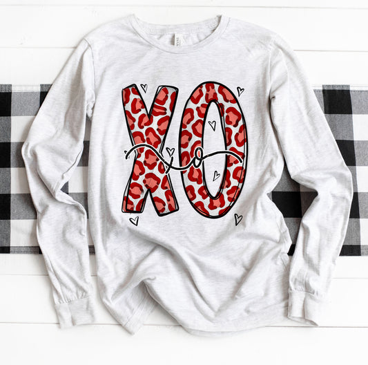Long Sleeved XO Heart Valentines Tee/ Super Cute Tee - Youth,and Adult Sizing Available