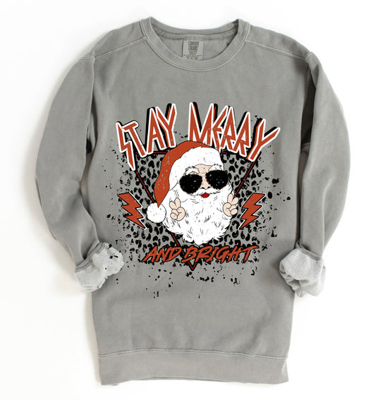 Comfort Colors, Gildan, or Bella Canvas Rockin' Santa - Stay Merry and Bright Christmas - Youth and Adult Sizes