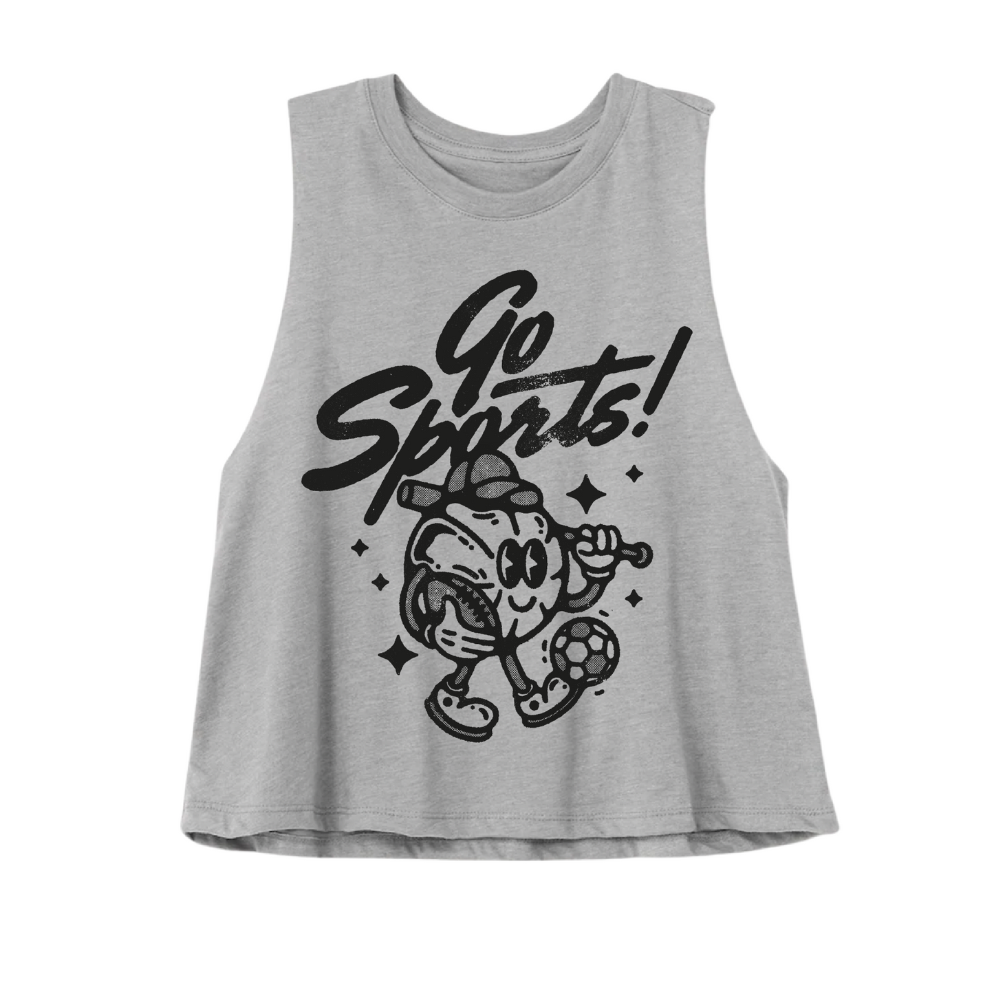 Funny Go Sports Crop Tank Top - Baseball/ Soccer/ Football