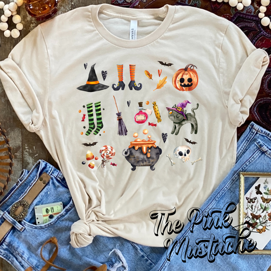 Halloween Things Watercolor Shirt/ Softstyle Tee/ Youth And Adult Sizes Available
