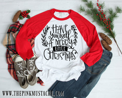 Have Yourself A Merry Little Christmas / Merry Christmas Boutique Raglan / Youth and Adult sizing / Buffalo Plaid Christmas