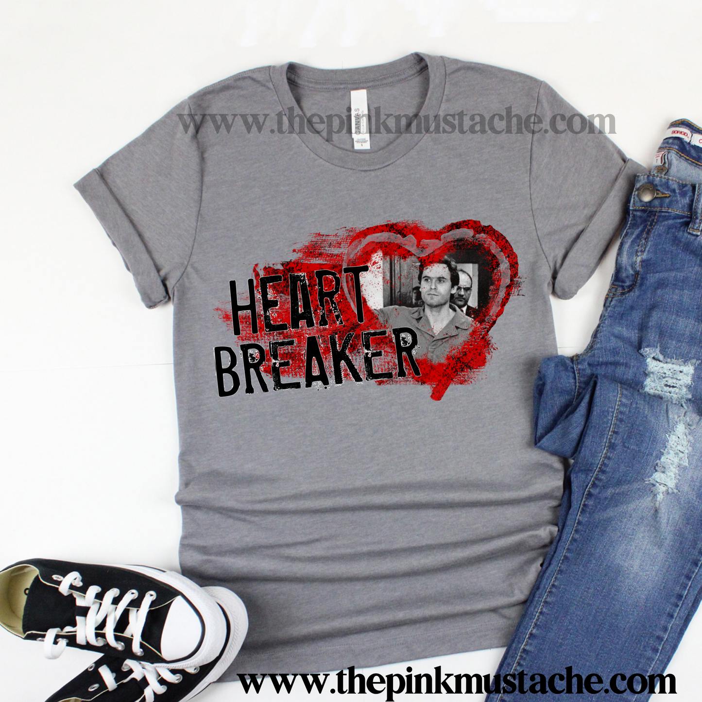 Ted Bundy Heart Breaker Tee/ Bella Canvas Shirt/ Serial Killer Tees / Halloween Shirt