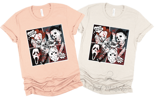 Scary Characters Halloween Shirt/ Softstyle Tee/ Toddler, Youth And Adult Sizes Available