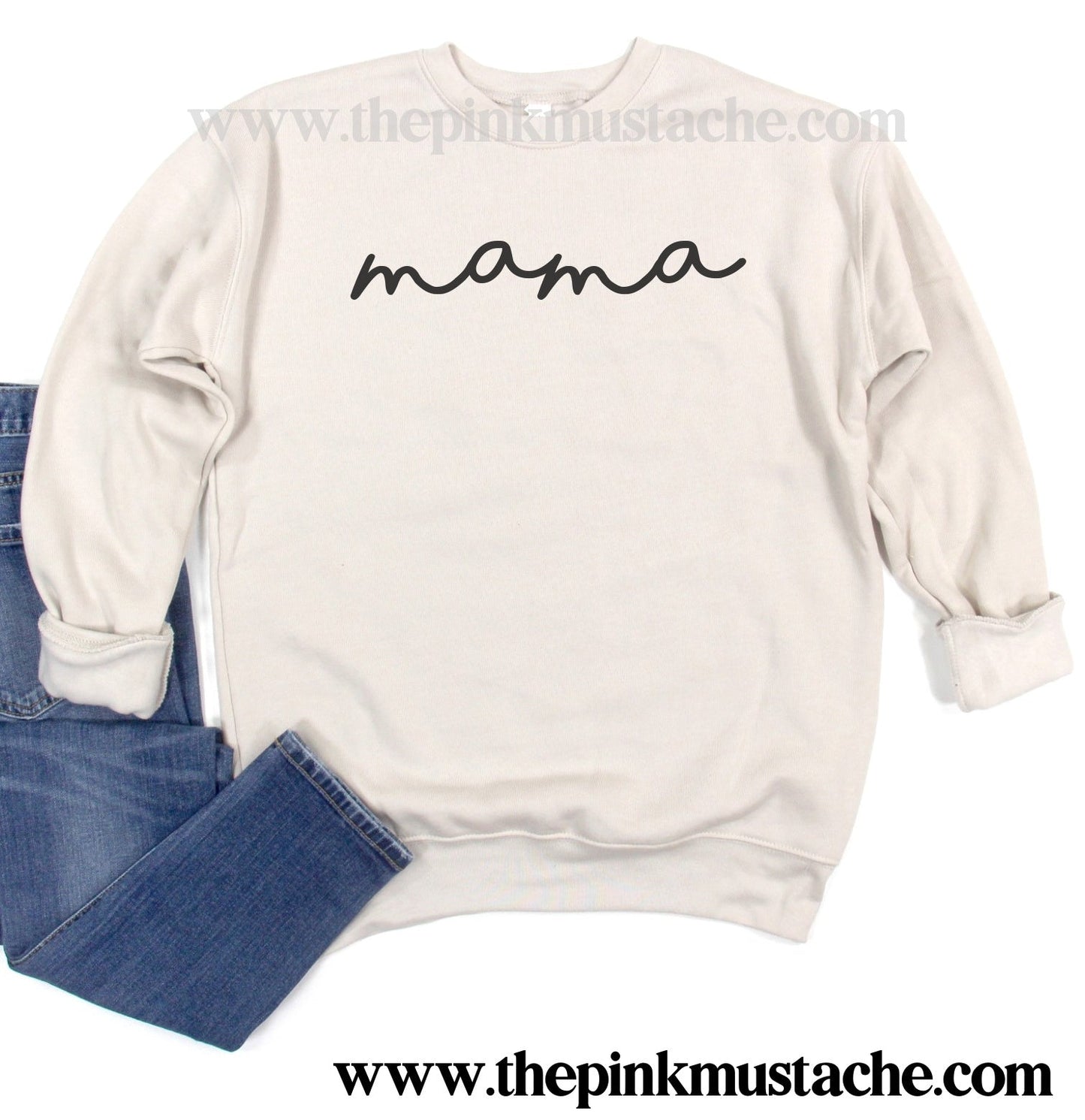 Mama Bella Canvas Sweatshirt - Boutique Bella Canvas Sweatshirt/ Natural Sweatshirt / Mom Style