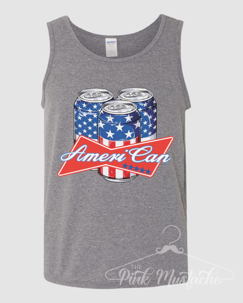 Unisex Ameri Can Funny Beer Tank / Memorial Day Tank Top / Beer Mullet / Men's Tees / USA July 4th shirt